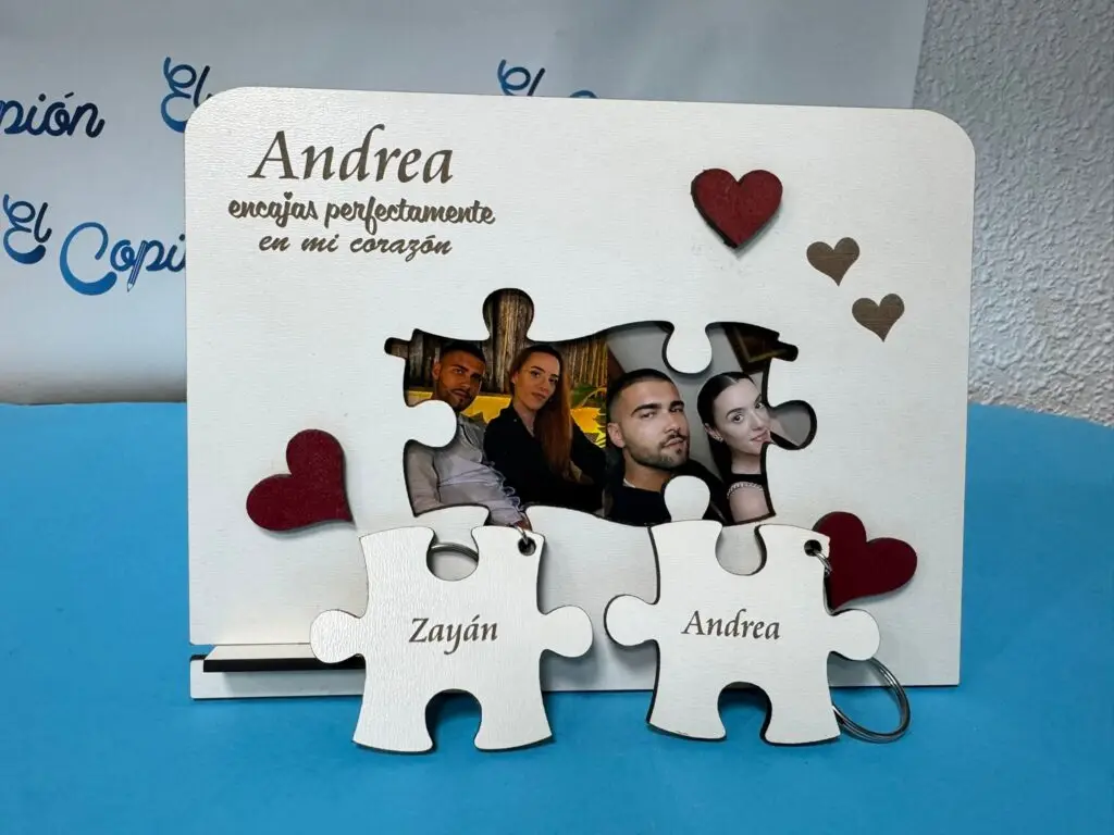 Cuadro de madera puzzle personalizado con fotos