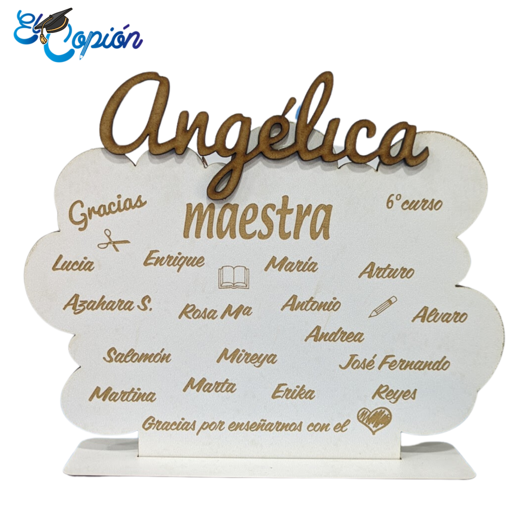 Peana personalizada para profesor con nombres