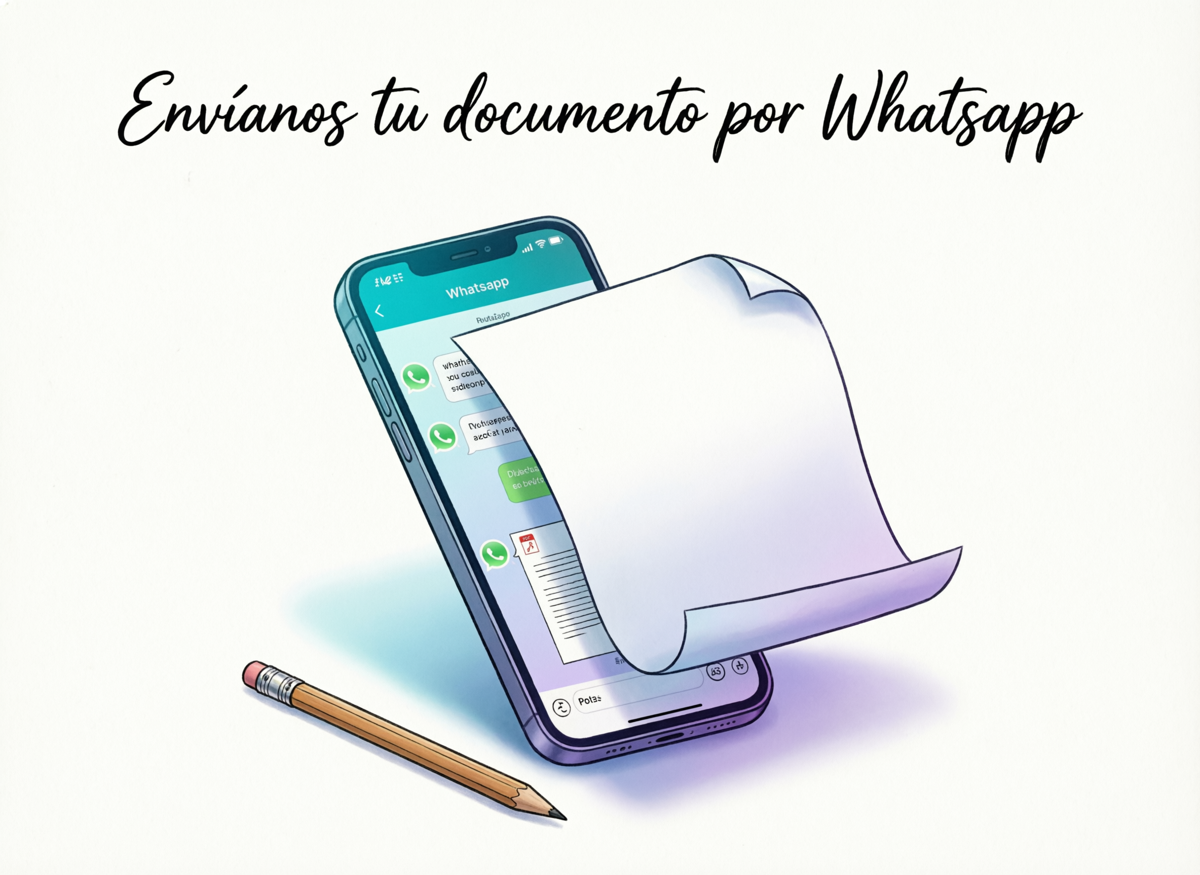 El Copión | El Copión Móvil con una conversación de WhatsApp enviando un documento a imprimir en EL COPIÓN